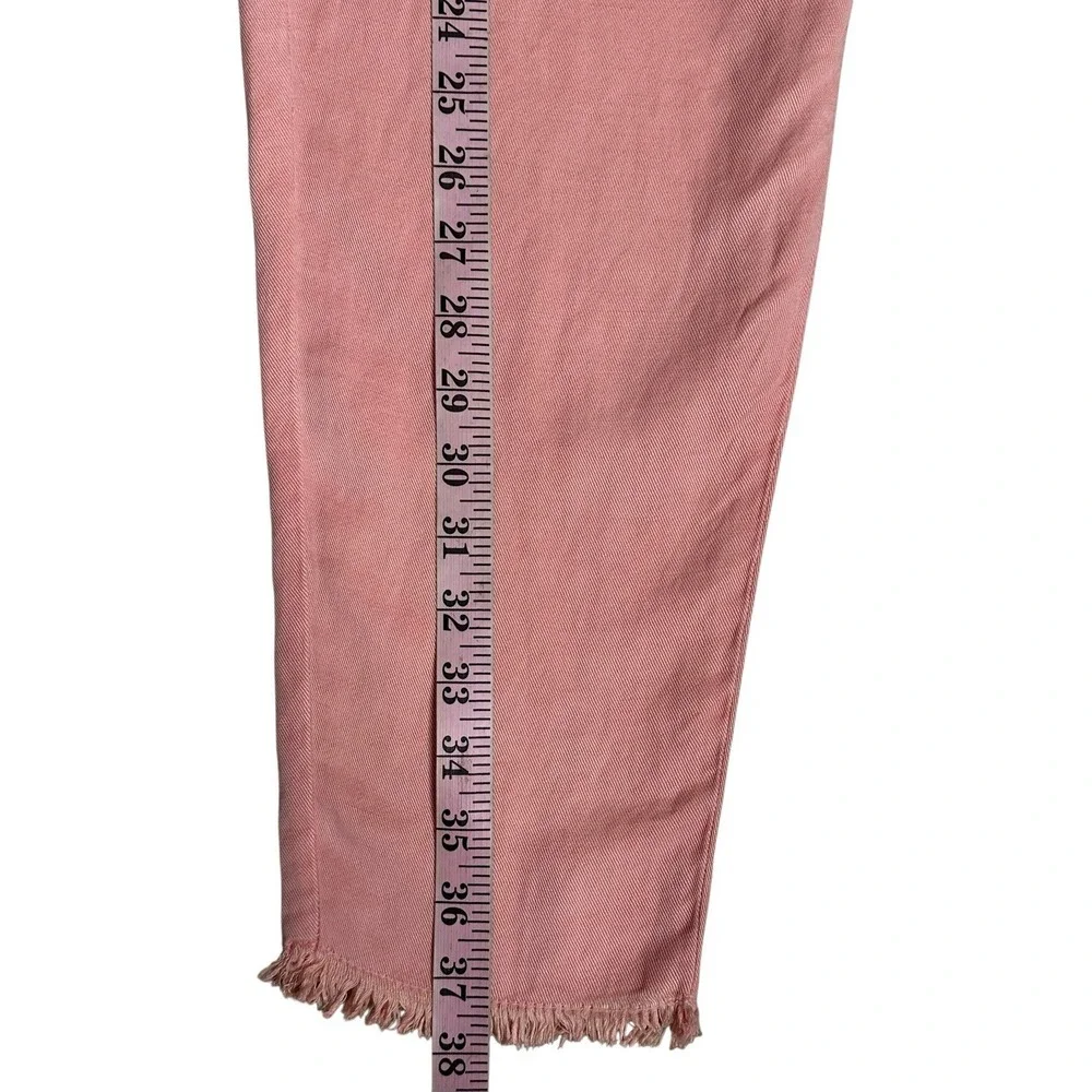 Zara Linen Blend‎ Joggers Womens Drawstring Size Small Pink Fringe